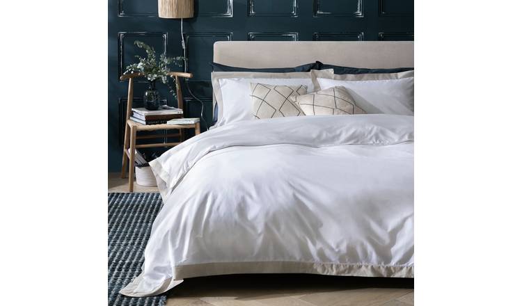 Habitat Oxford Edge White duvet cover set - king size, UK version