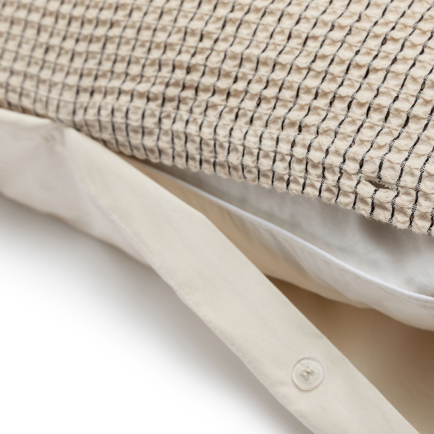 Habitat cotton contrast waffle beige bedding set king size, UK version