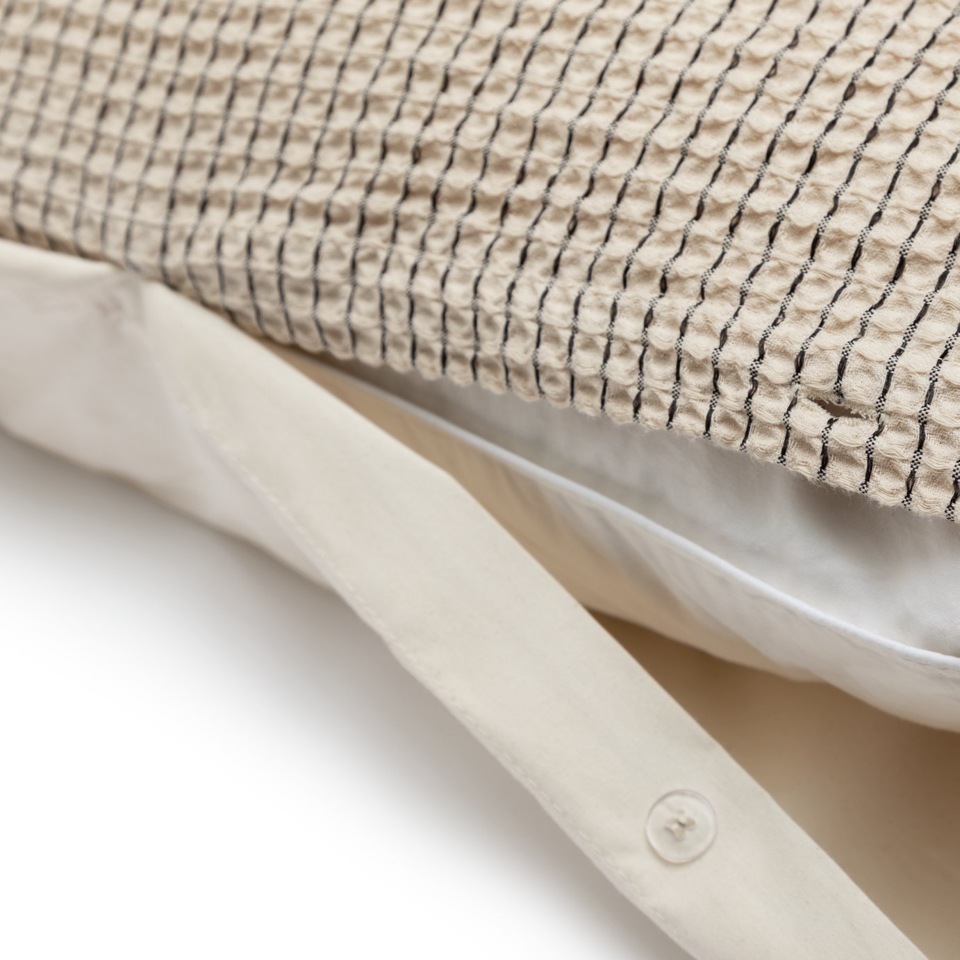 Habitat cotton contrast waffle beige bedding set king size, UK version