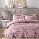 Habitat Seersucker Wide Stripe Lilac Duvet Cover Set Double, UK version