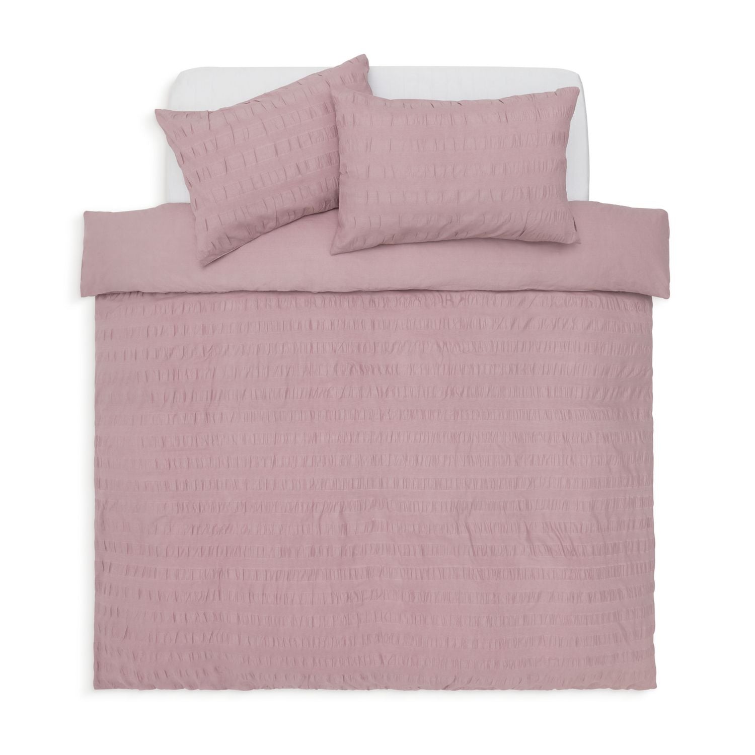 Habitat Seersucker Wide Stripe Lilac Duvet Cover Set Double, UK version