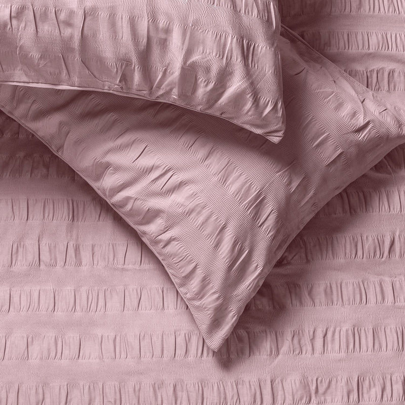 Habitat Seersucker Wide Stripe Lilac Duvet Cover Set Double, UK version