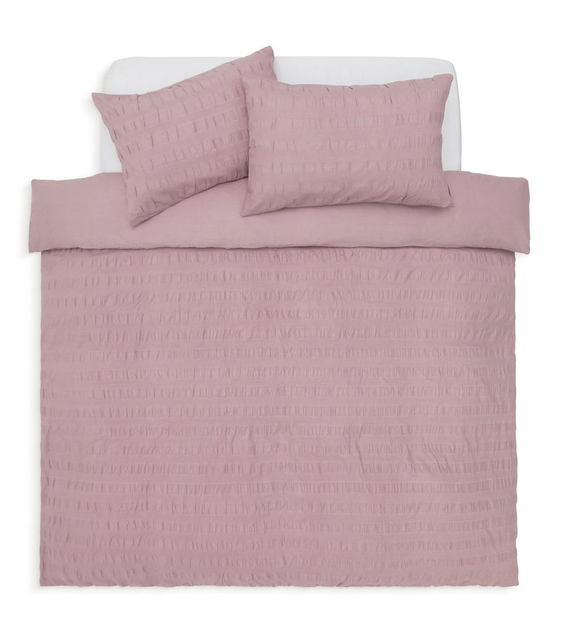 Habitat Seersucker Wide Stripe Lilac duvet set Superking, UK version
