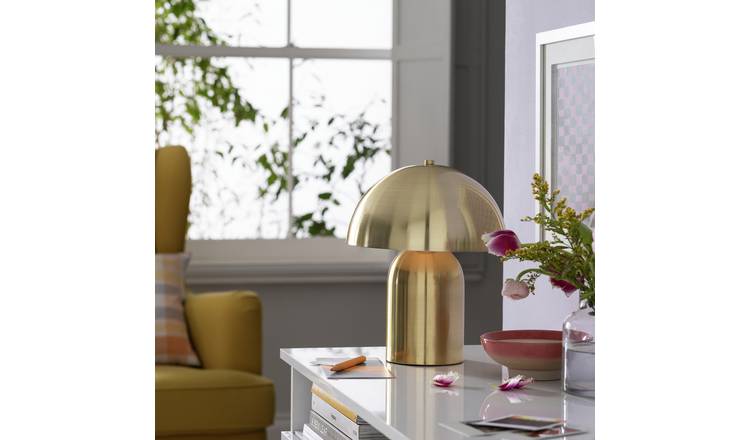 Habitat brass mushroom steel table lamp, UK version
