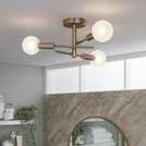 Habitat brass bathroom ceiling light, 58cm diameter, UK version