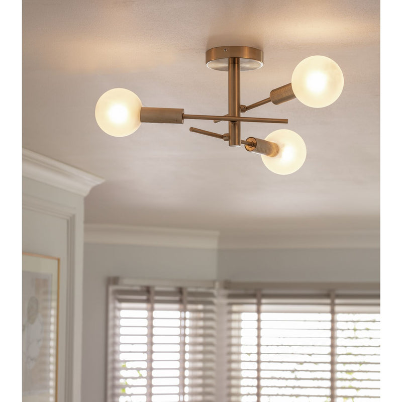 Habitat brass bathroom ceiling light, 58cm diameter, UK version
