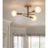 Habitat brass bathroom ceiling light, 58cm diameter, UK version