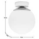 Habitat opal glass white bathroom flush ceiling light, UK version