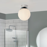 Habitat opal glass white bathroom flush ceiling light, UK version