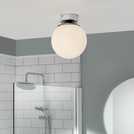 Habitat opal glass white bathroom flush ceiling light, UK version