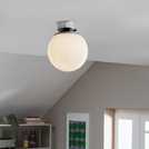 Habitat opal glass white bathroom flush ceiling light, UK version