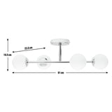 Habitat chrome bathroom ceiling light with four glass globes - British product
