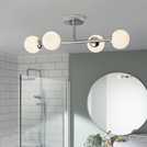 Habitat chrome bathroom ceiling light with four glass globes - British product