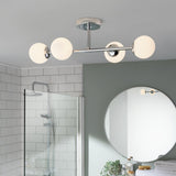 Habitat chrome bathroom ceiling light with four glass globes - British product
