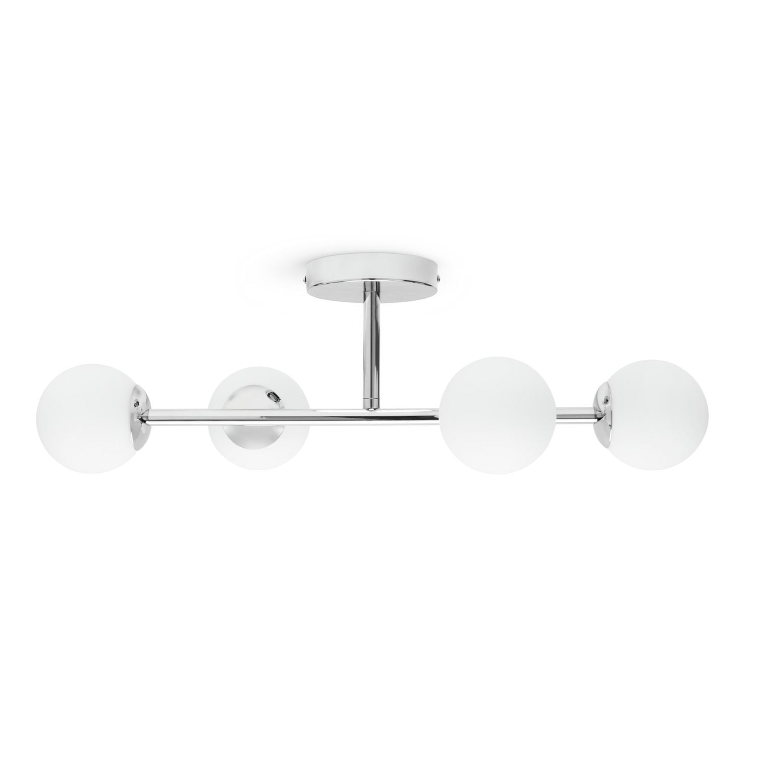 Habitat chrome bathroom ceiling light with four glass globes - British product