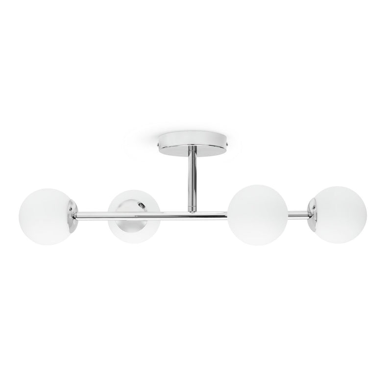 Habitat chrome bathroom ceiling light with four glass globes - British product