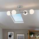 Habitat chrome bathroom ceiling light with four glass globes - British product