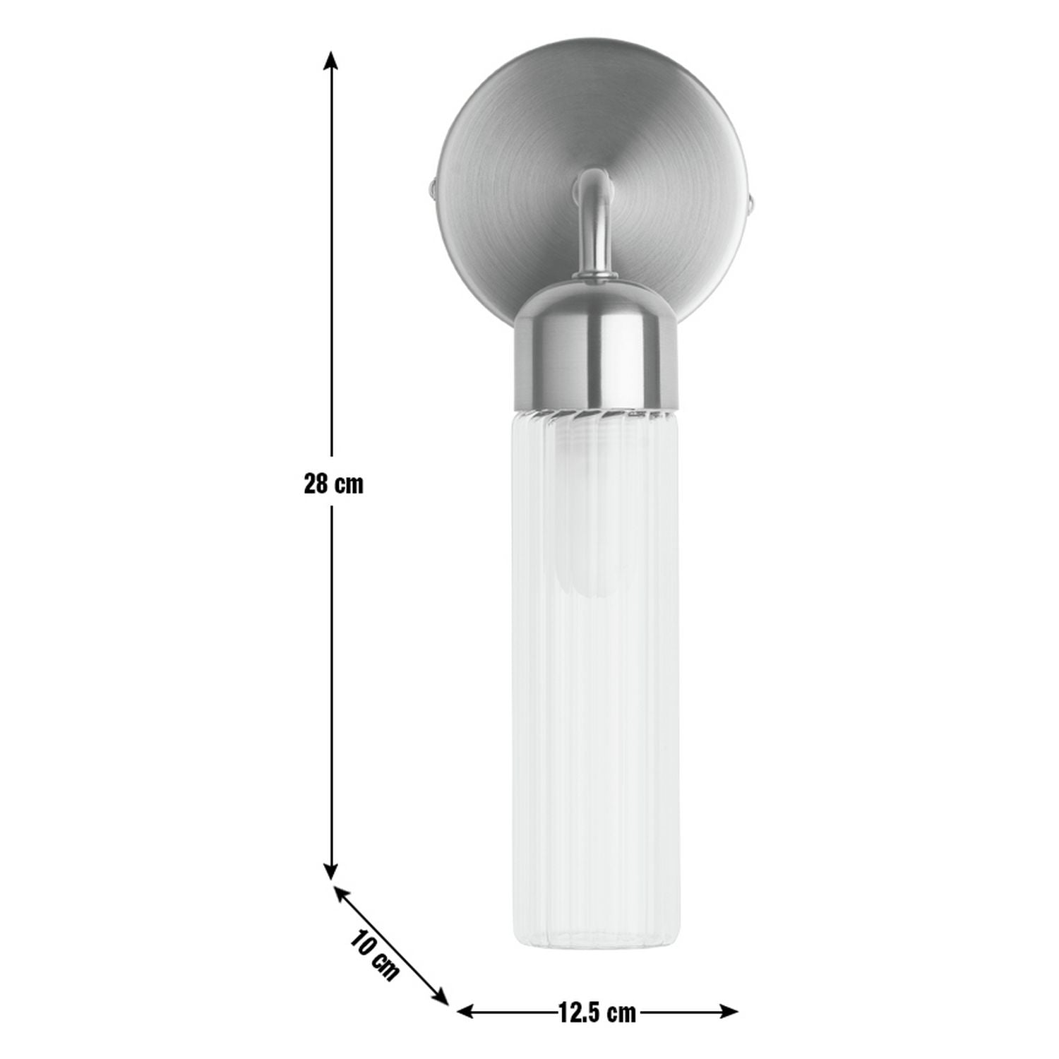 Habitat Gold Ribbed Metal Bathroom Wall Light H28cm W12.5cm, UK version