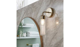 Habitat Gold Ribbed Metal Bathroom Wall Light H28cm W12.5cm, UK version