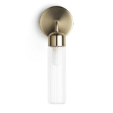 Habitat Gold Ribbed Metal Bathroom Wall Light H28cm W12.5cm, UK version