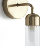 Habitat Gold Ribbed Metal Bathroom Wall Light H28cm W12.5cm, UK version
