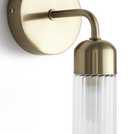 Habitat Gold Ribbed Metal Bathroom Wall Light H28cm W12.5cm, UK version