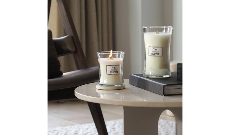 Woodwick large jar candle White Tea & Jasmine (British brand)