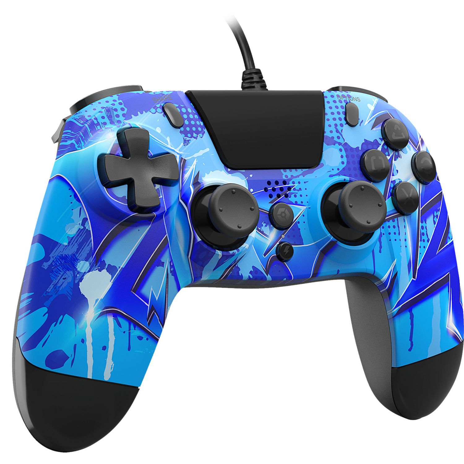 Gioteck wired controller multicoloured for PS4, imported from the UK