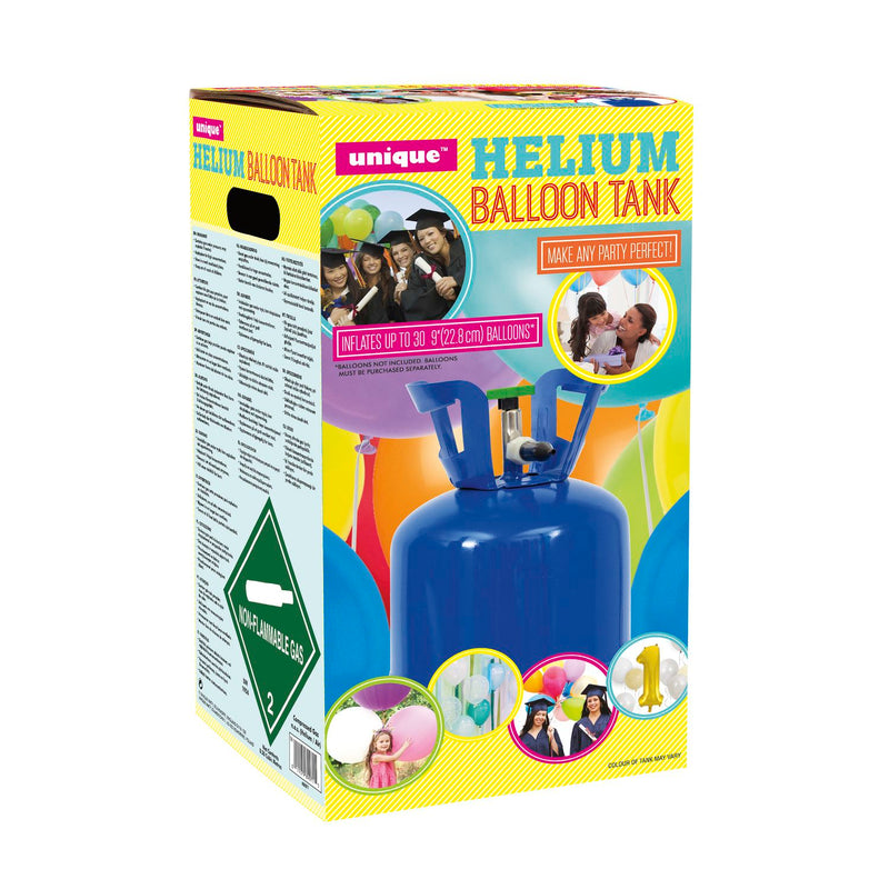 Unique Party helium canister for 30 balloons, imported from the UK
