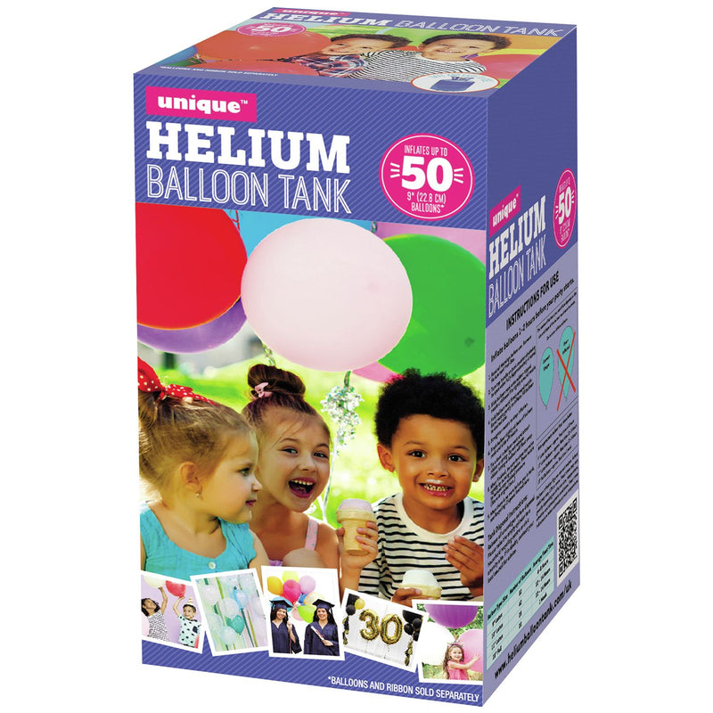 Unique Party helium canister for 50 balloons (British brand)