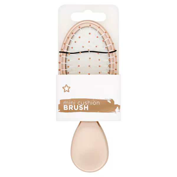 Superdrug mini hair brush gold travel size (British brand)