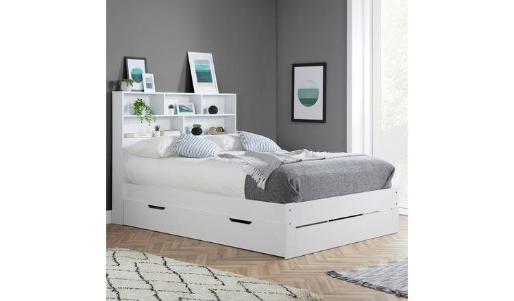 Birlea Alfie Double Storage Bed Frame in White - British product