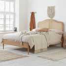Birlea Oak Rattan Bed Frame Double - British product
