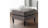 Julian Bowen Hayward velvet ottoman footstool in grey, 67cm wide, UK version