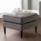 Julian Bowen Hayward velvet ottoman footstool in grey, 67cm wide, UK version