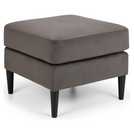 Julian Bowen Hayward velvet ottoman footstool in grey, 67cm wide, UK version
