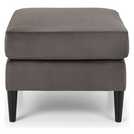 Julian Bowen Hayward velvet ottoman footstool in grey, 67cm wide, UK version