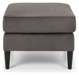 Julian Bowen Hayward velvet ottoman footstool in grey, 67cm wide, UK version