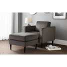 Julian Bowen Hayward velvet ottoman footstool in grey, 67cm wide, UK version
