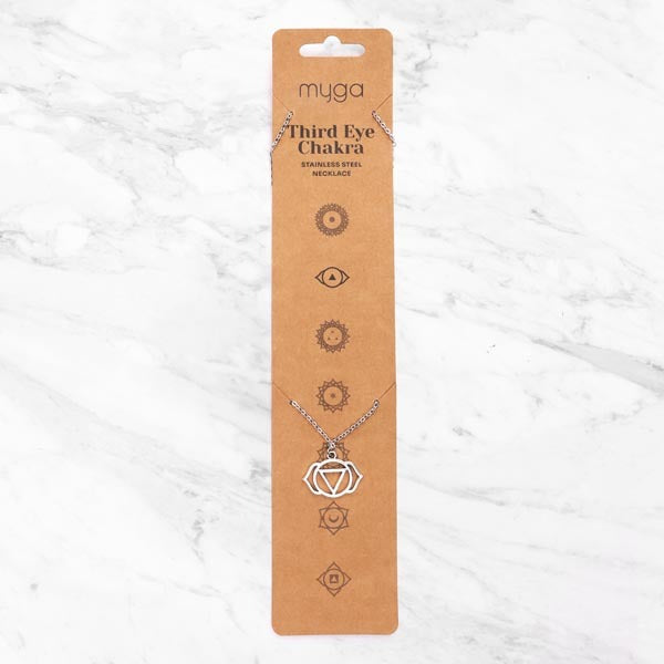 Myga chakra necklace third eye pendant stainless steel - British product