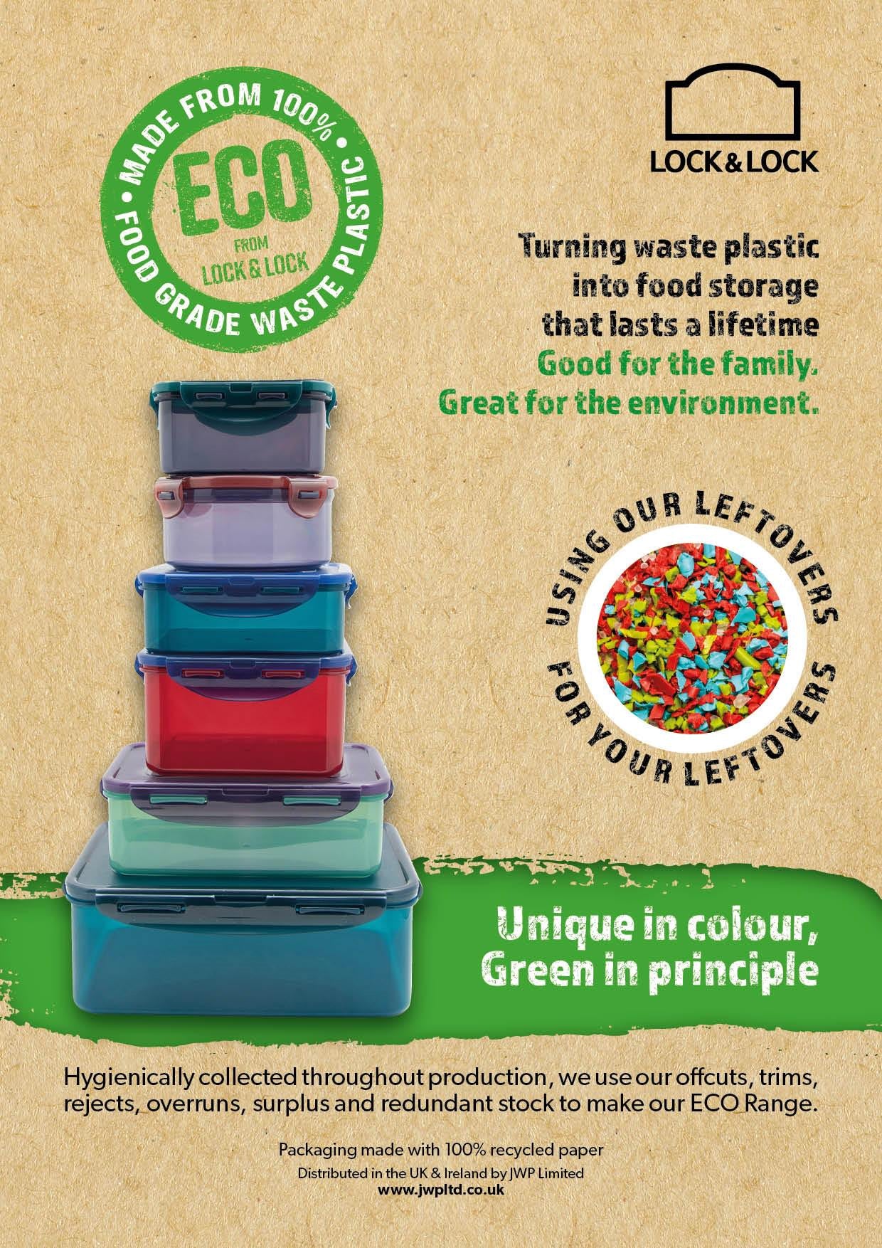 Lock & Lock Eco rectangular food storage container 470ml, imported from the UK