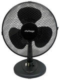 Oscillating black desk fan 12 inch - British product