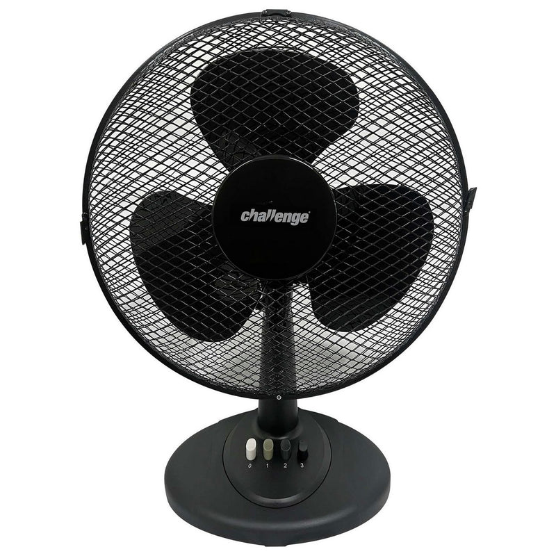 Oscillating black desk fan 12 inch - British product