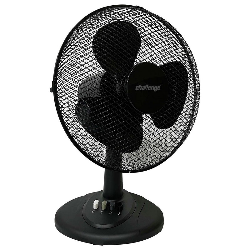 Oscillating black desk fan 12 inch - British product
