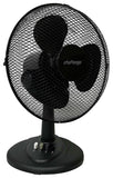Oscillating black desk fan 12 inch - British product
