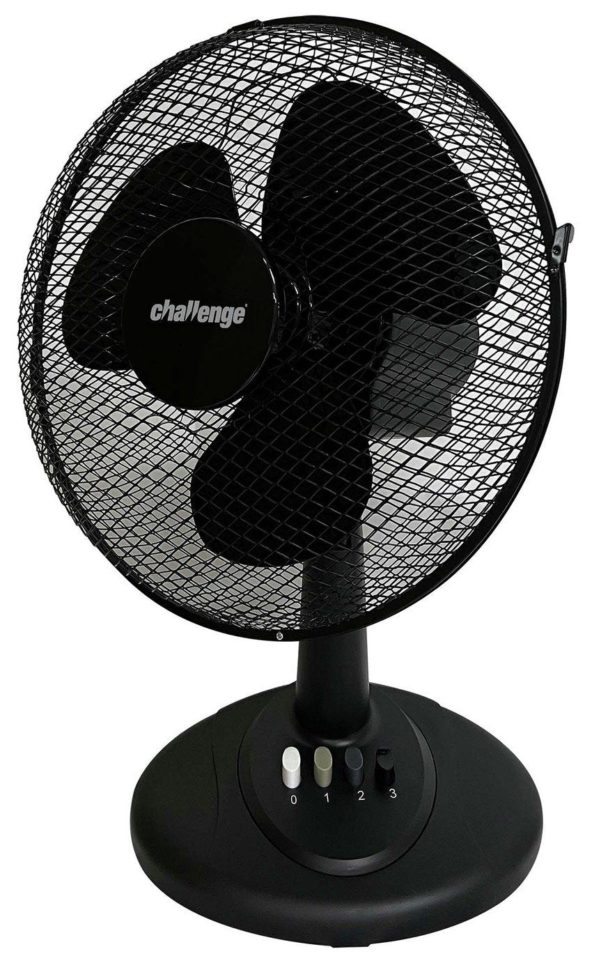 Oscillating black desk fan 12 inch - British product