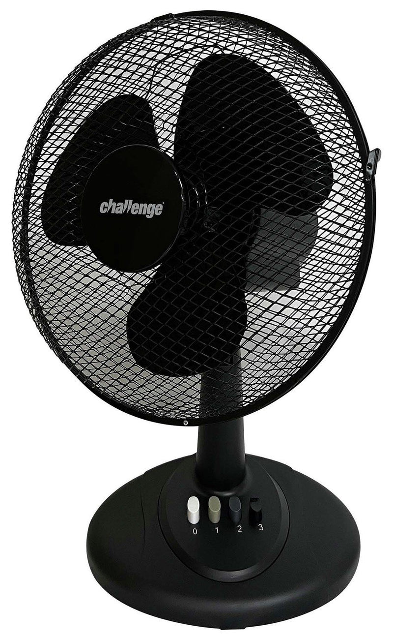 Oscillating black desk fan 12 inch - British product