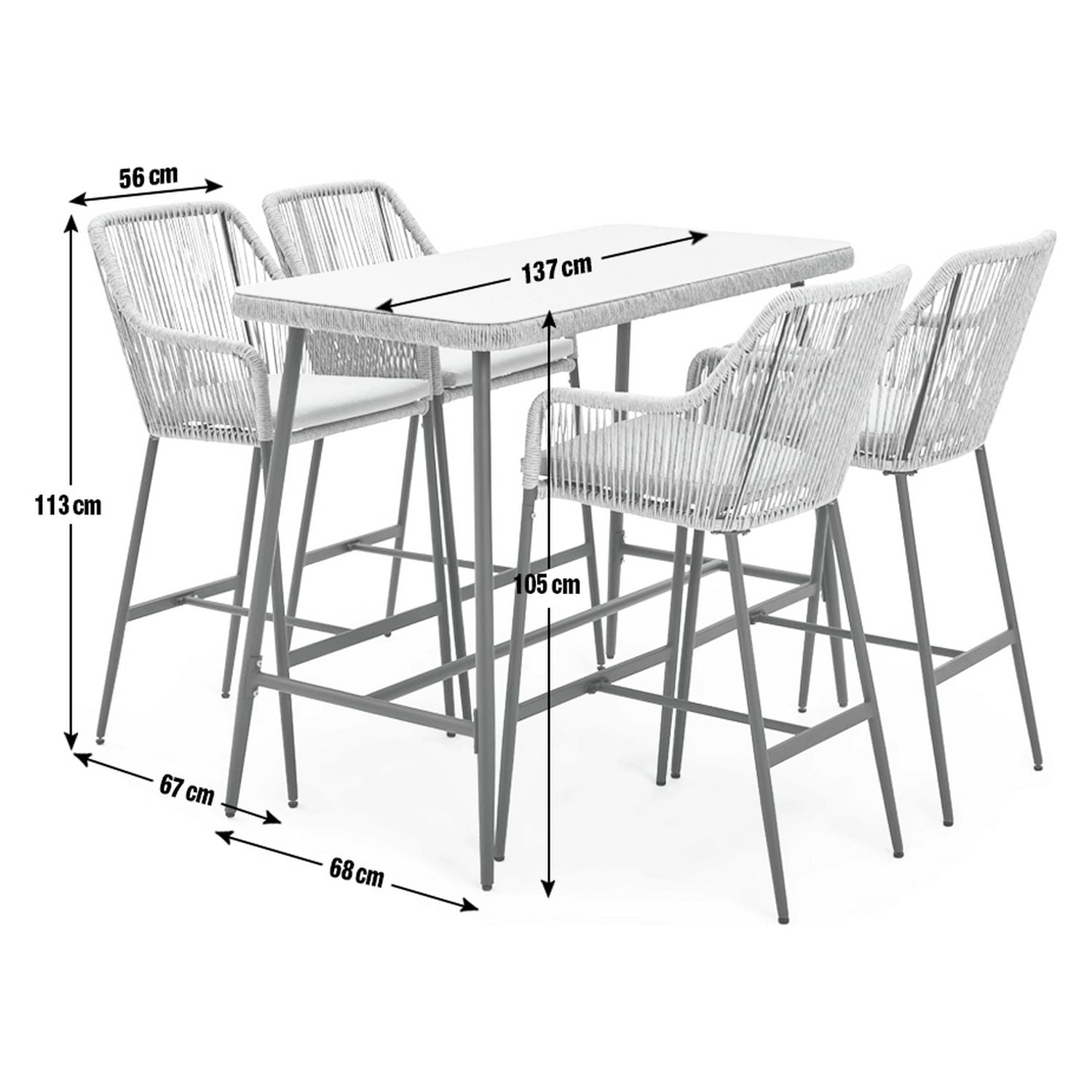 Habitat Malta garden bar set 4 seater in Natural, UK version