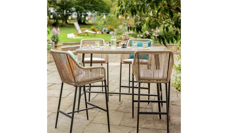 Habitat Malta garden bar set 4 seater in Natural, UK version