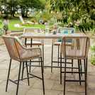 Habitat Malta garden bar set 4 seater in Natural, UK version